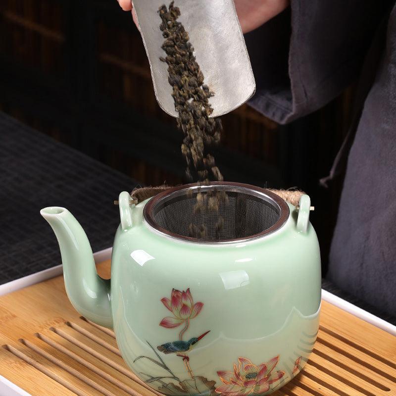Lotus Ceramic Tea Set|Teapot with Infuser|Japanese Tea Set|Teapot Set - Teas Story