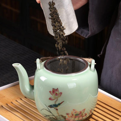 Lotus Ceramic Tea Set|Teapot with Infuser|Japanese Tea Set|Teapot Set - Teas Story