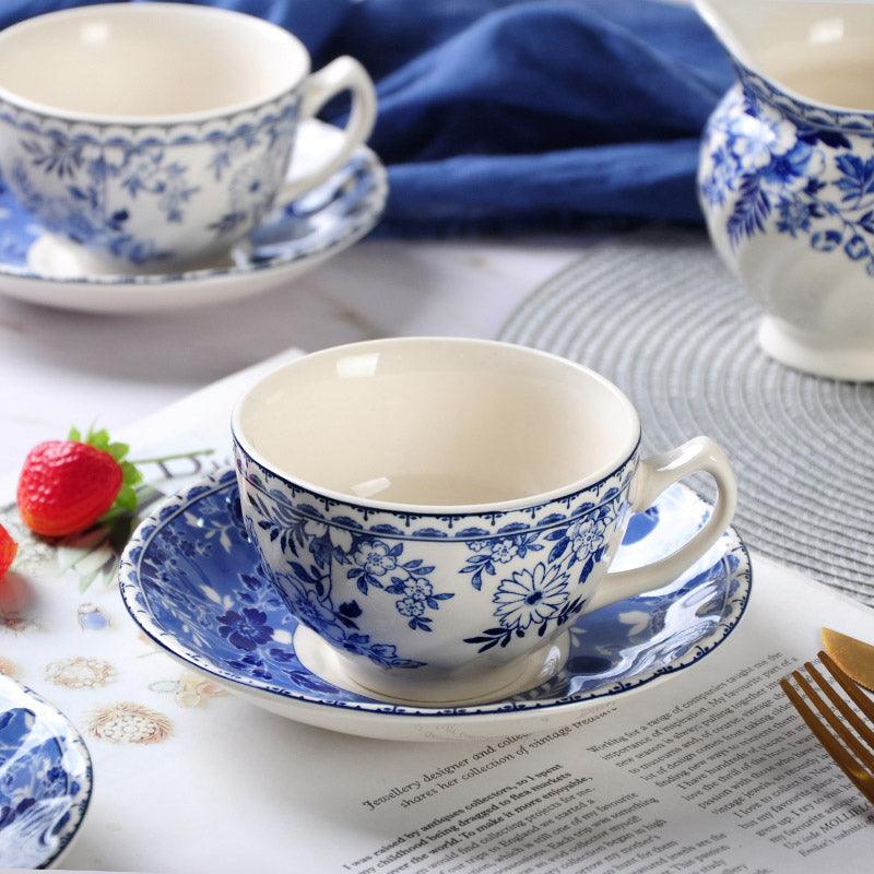 Blue White Porcelain Ceramic Tea Set | Vintage Ceramic Coffee Set - Teas Story