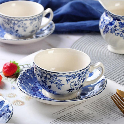 Blue White Porcelain Ceramic Tea Set | Vintage Ceramic Coffee Set - Teas Story
