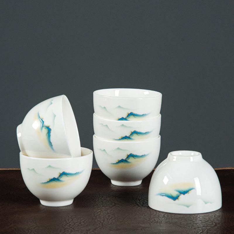 Mutton Fat Jade Kung Fu Tea Set, Retro Ceramic Tea Set, Teapot Tea Set - Teas Story