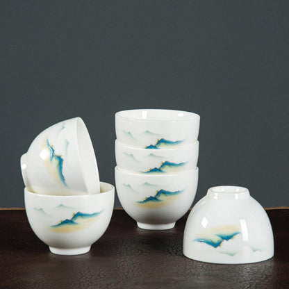 Mutton Fat Jade Kung Fu Tea Set, Retro Ceramic Tea Set, Teapot Tea Set - Teas Story