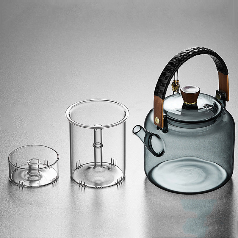 Glass steaming teapot | heat resistant glass teapot | kettle