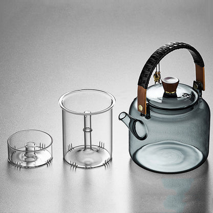 Glass steaming teapot | heat resistant glass teapot | kettle