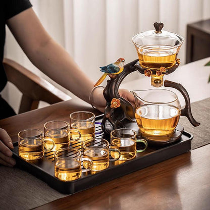 Creative bird glass automatic Kung Fu tea set | lazy magnetic teapot