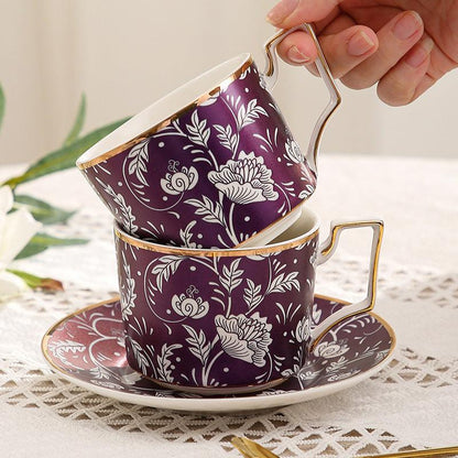 Exquisite Ceramic Tea Set | Coffee Cup Saucer Set | Ceramic Coffee Set