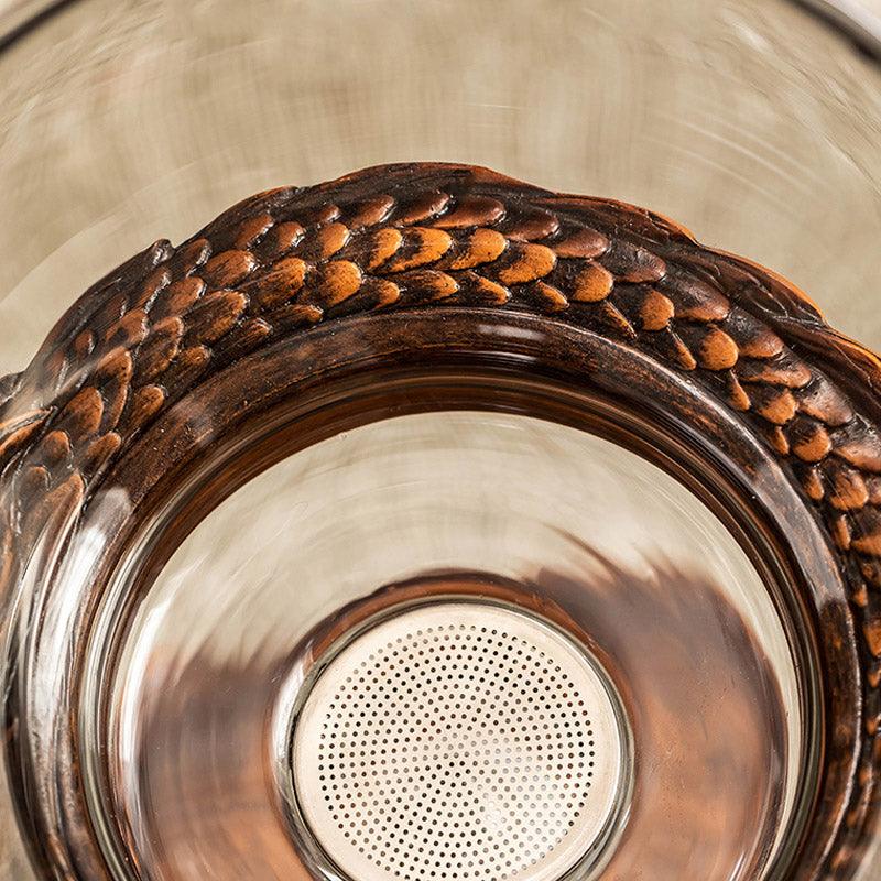 Glass automatic tea set | Embossed magnetic tea set - Teas Story