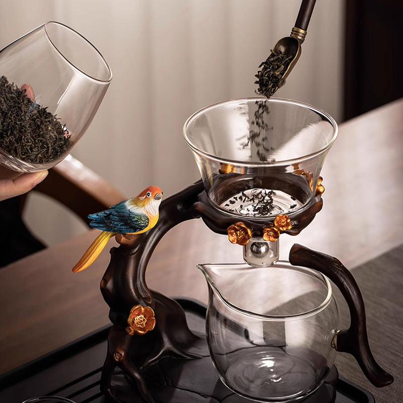 Creative bird glass automatic Kung Fu tea set | lazy magnetic teapot