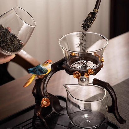 Creative bird glass automatic Kung Fu tea set | lazy magnetic teapot