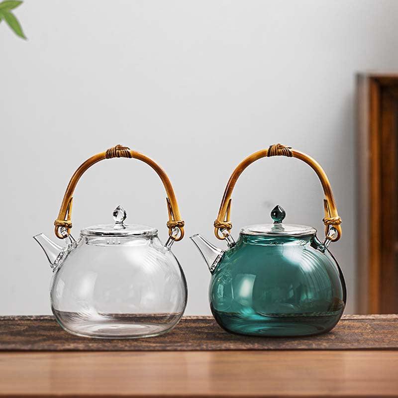 Hand Blown Glass Teapot | Vintage Teapot | Heat Resistant Teapot - Teas Story