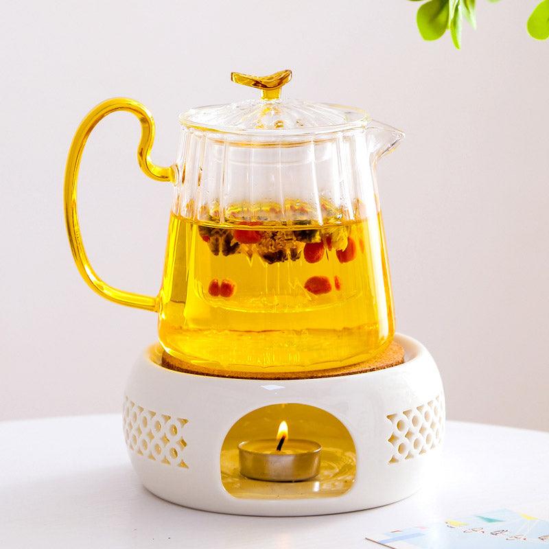 Glass Tea Set | Tea Water Separation Teapot | Candle Heater Teapot - Teas Story