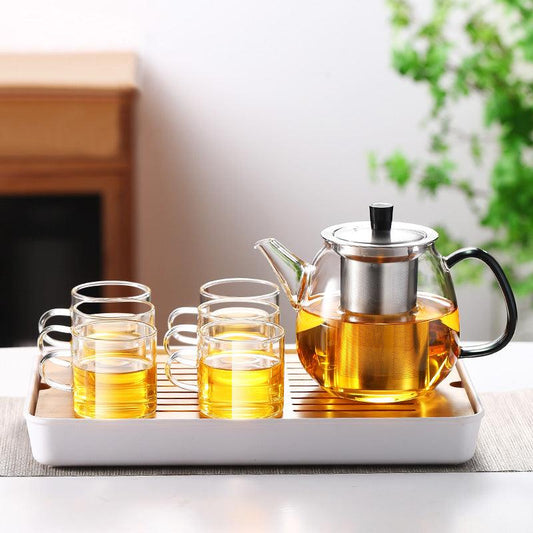 Heat-Resistant Glass Teapot | Glass Teapot With Stainless Steel Liner | Tea Set Gift - Teas Story