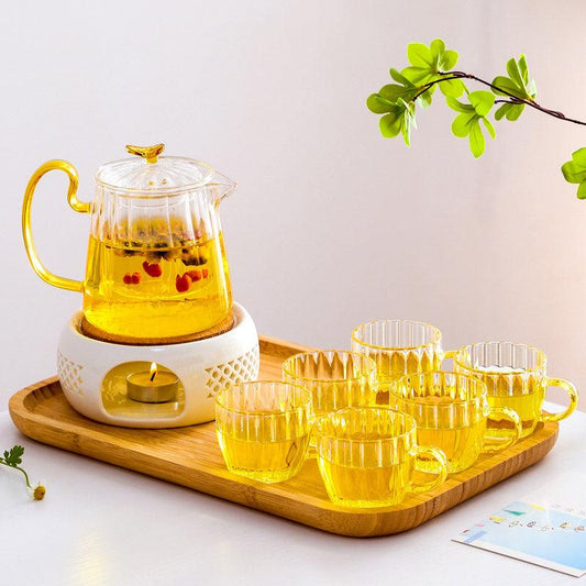 Glass Tea Set | Tea Water Separation Teapot | Candle Heater Teapot - Teas Story