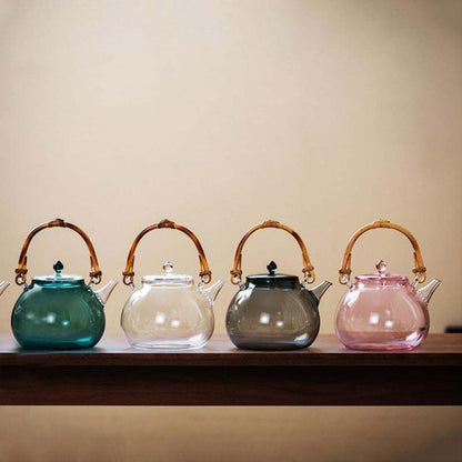 Hand Blown Glass Teapot | Vintage Teapot | Heat Resistant Teapot - Teas Story