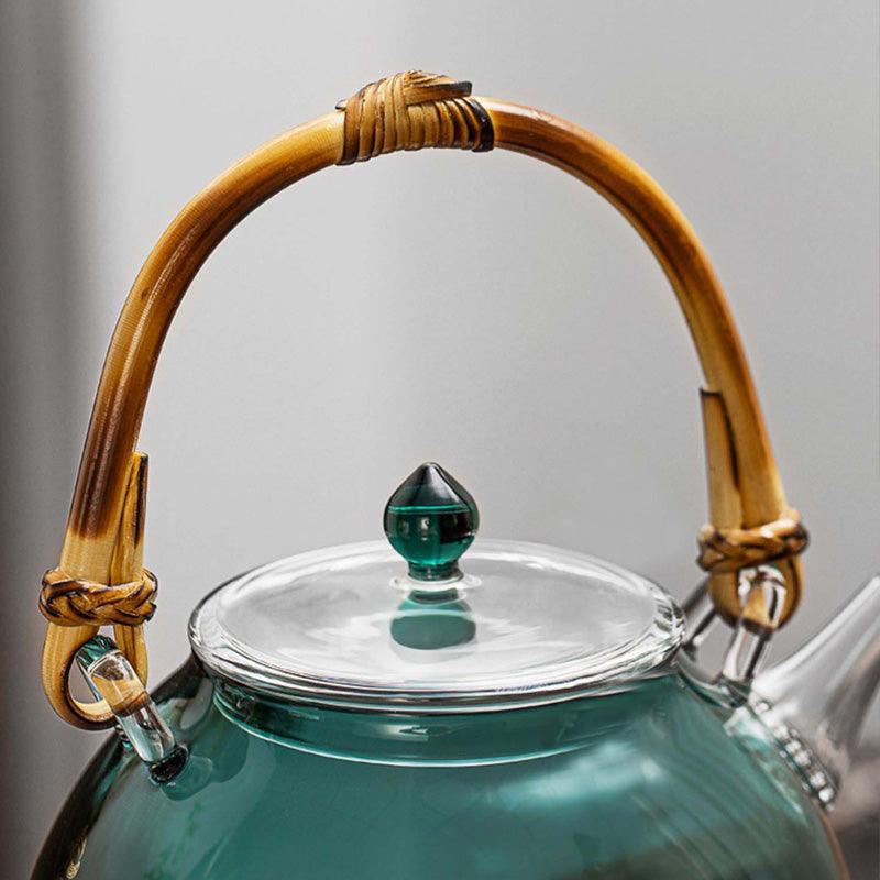 Hand Blown Glass Teapot | Vintage Teapot | Heat Resistant Teapot - Teas Story