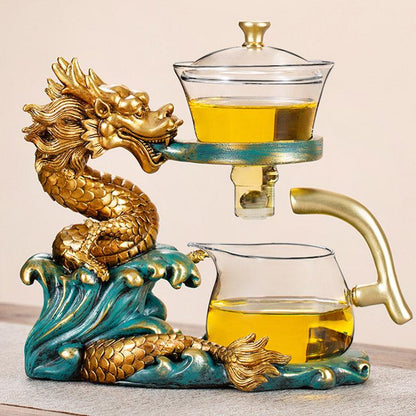 Dragon Glass Automatic Tea Set | Magnetic Heat-resistant Glass Tea Set - Teas Story