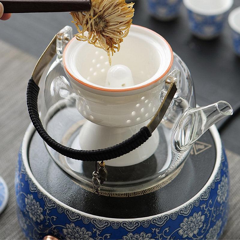 Lotus Electric Warmer Set | Teapot Set | Tea Water Separation Teapot - Teas Story