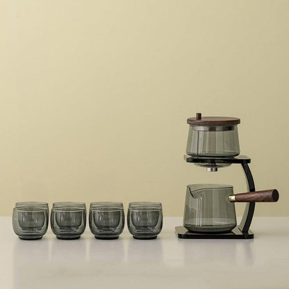 Push-type glass tea set | Kung Fu tea set tea maker | Teapots Tea Sets - Teas Story